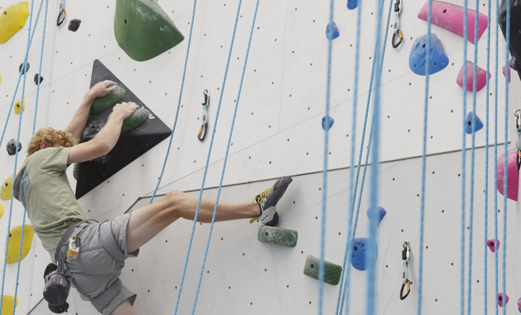 hang on tight while climbing at Velocity